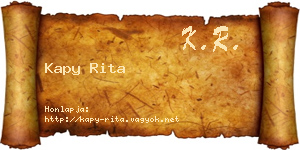 Kapy Rita névjegykártya