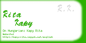 rita kapy business card